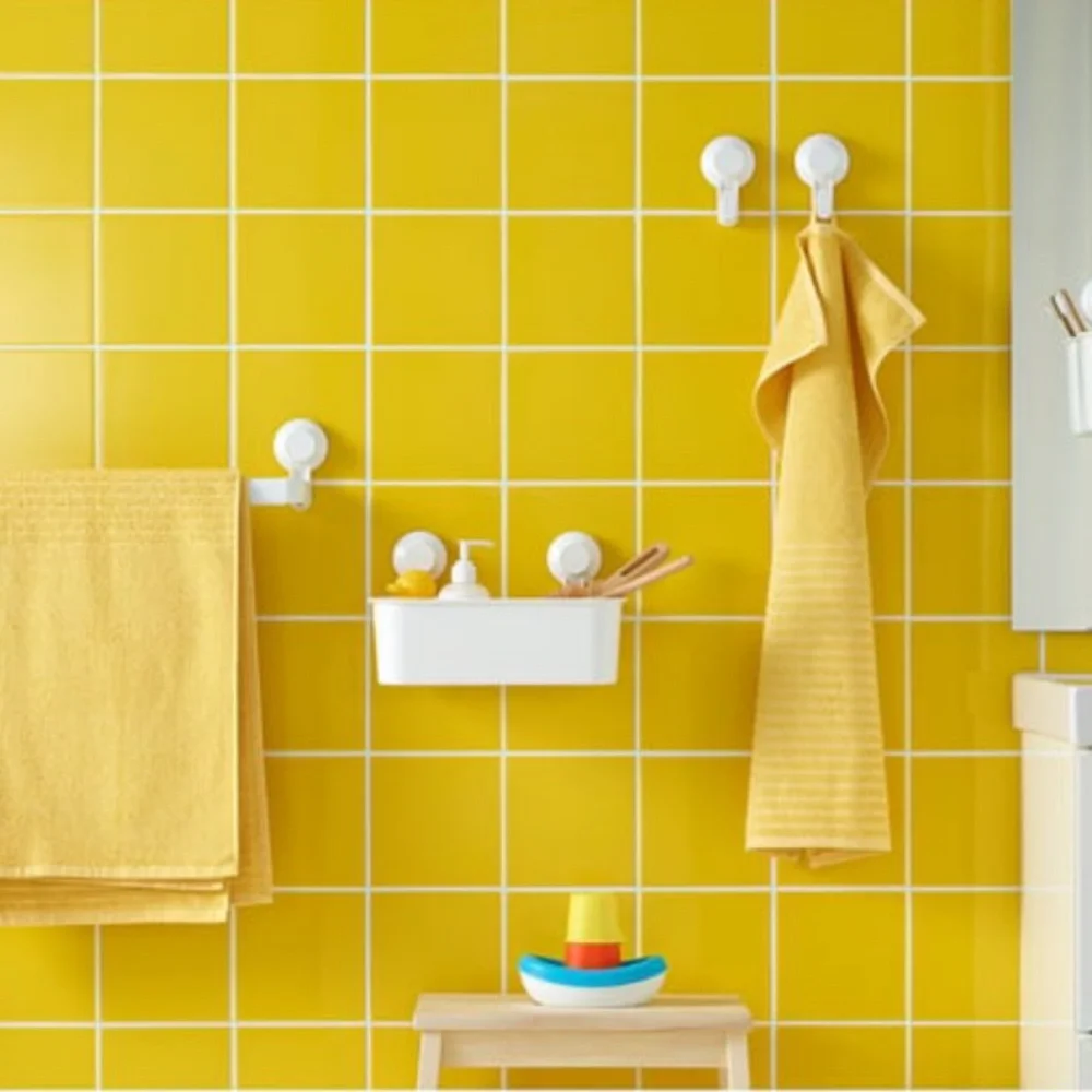 IKEA - TISKEN Basket with Suction Cup White